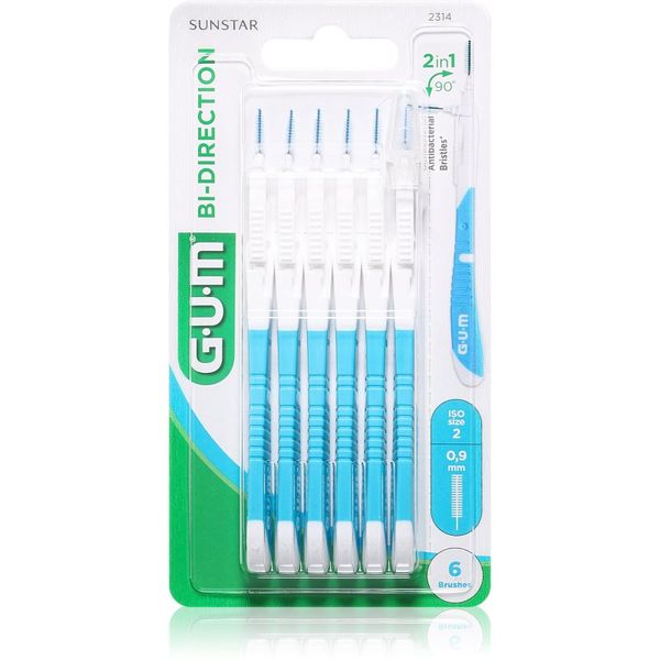 G.U.M G.U.M Bi Direction Interdental Brush 2314 четки за междузъбно пространство 0,9 mm 6 бр.