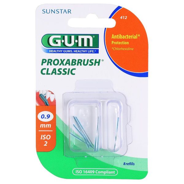 G.U.M G.U.M Proxabrush Classic резервни четки за междузъбно пространство в блистер 8 бр. 0,9 mm (Interdental Brush) 8 бр.