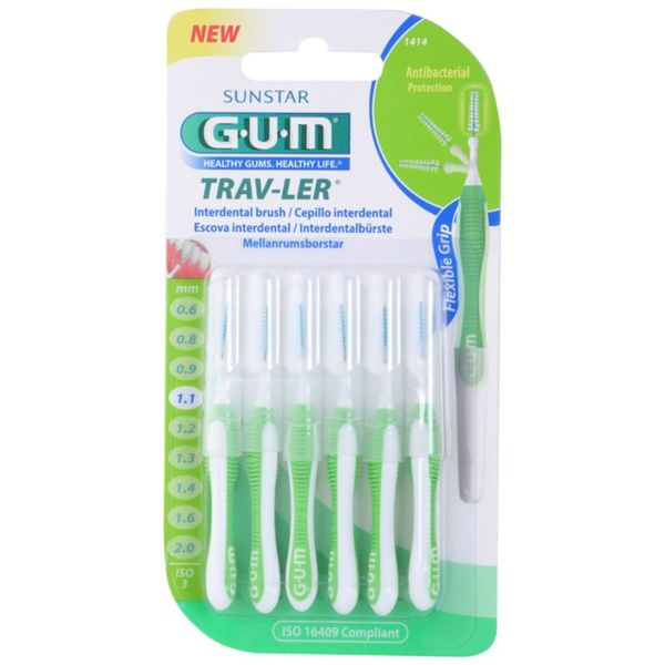 G.U.M G.U.M Trav-Ler Interdental четки за междузъбно пространство 1,1 mm 6 бр.