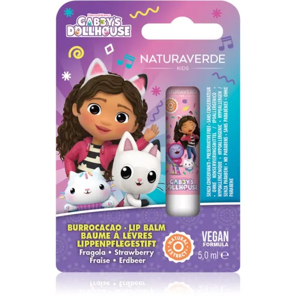 Gabby's Dollhouse Gabby's Dollhouse Naturaverde Kids балсам за устни за деца Strawberry 1 бр.