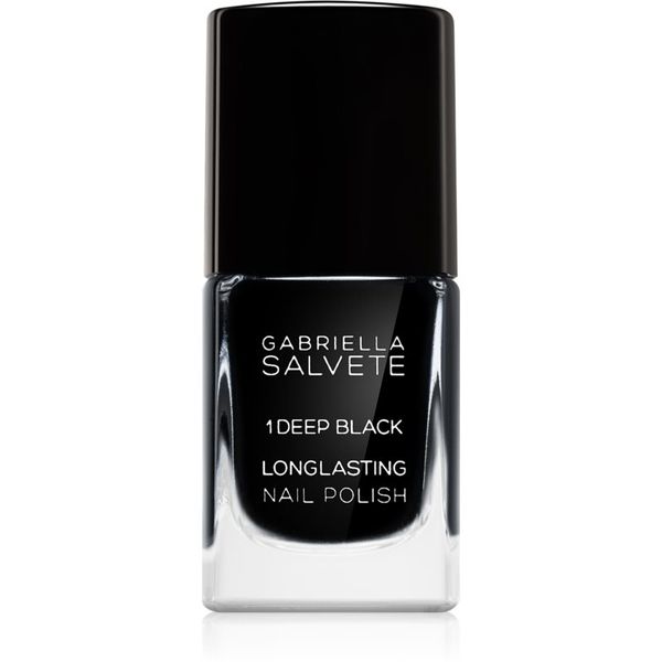 Gabriella Salvete Gabriella Salvete Longlasting Enamel дълготраен лак за нокти със силен гланц цвят 01 Deep Black 11 мл.