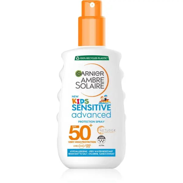 Garnier Garnier Ambre Solaire Advanced Sensitive Kids мляко за загар в спрей SPF 50+ 150 мл.