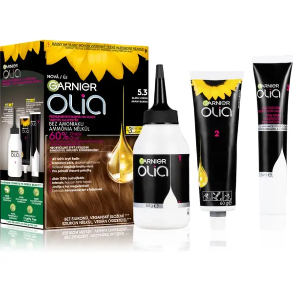 Garnier Garnier Olia Big Kit перманентната боя за коса цвят 5.3 Golden Brown 1 бр.