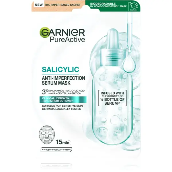 Garnier Garnier Pure Active Salicylic платнена маска против несъвършенства на кожата 1 бр.