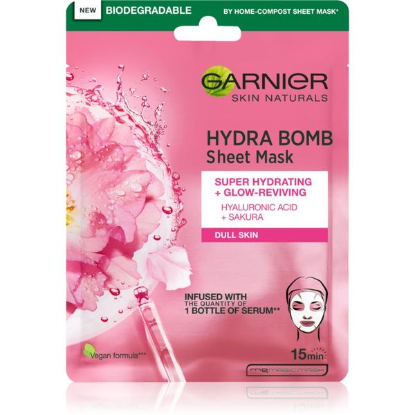 Garnier Garnier Skin Naturals Hydra Bomb платнена маска с озаряващ ефект 28 гр.