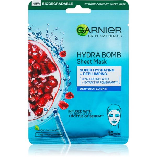 Garnier Garnier Skin Naturals Moisture+Aqua Bomb хидратираща платнена маска с хиалуронова киселина 1 бр.