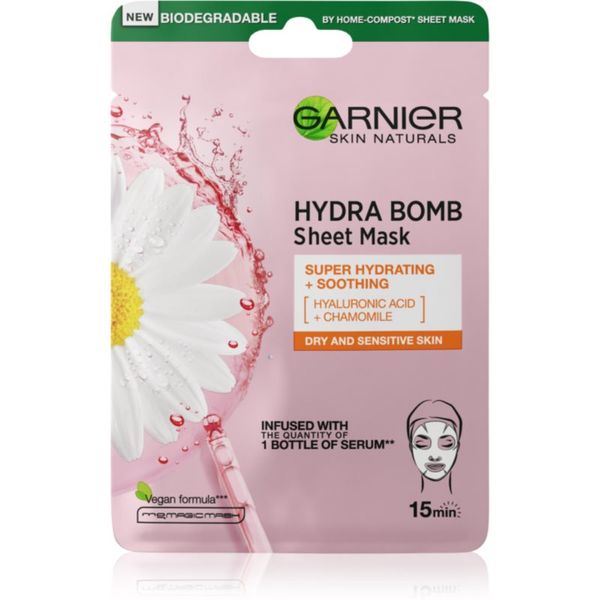 Garnier Garnier Skin Naturals Moisture+Comfort силно хидратираща успокояваща платнена маска за суха до чувствителна кожа 28 гр.