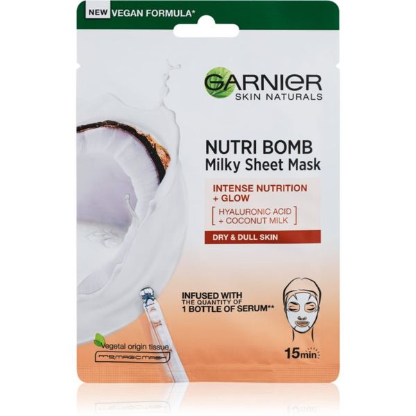 Garnier Garnier Skin Naturals Nutri Bomb подхранваща платнена маска за озаряване на лицето 28 гр.