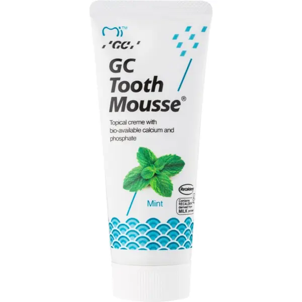 GC GC Tooth Mousse реминализиращ защитен крем за чувствителни зъби без флуорид вкус Mint 35 мл.