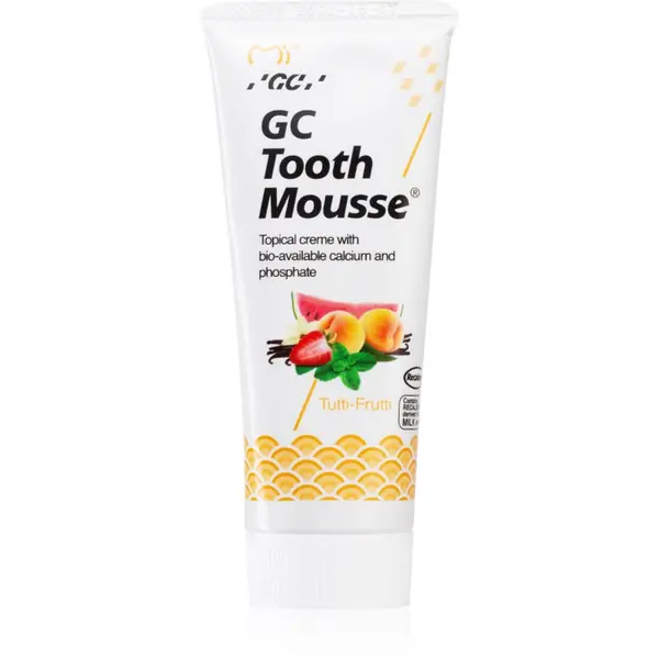 GC GC Tooth Mousse реминализиращ защитен крем за чувствителни зъби без флуорид вкус Tutti Frutti 35 мл.