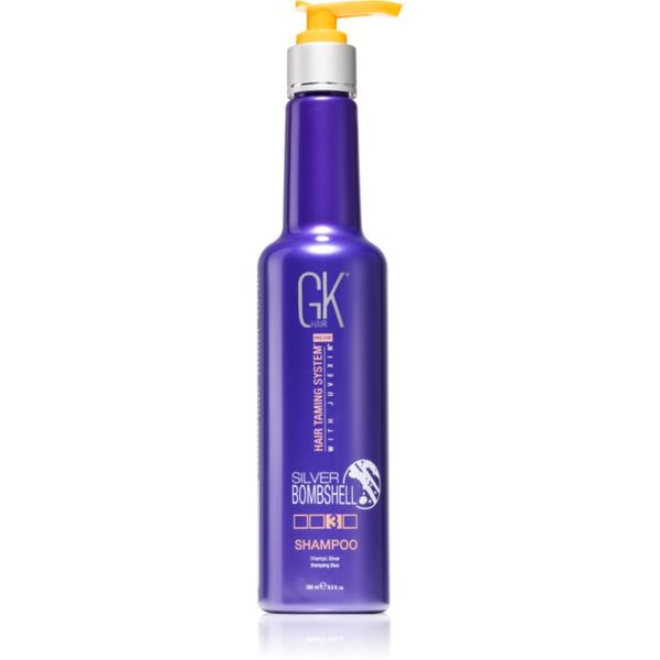 GK Hair GK Hair Silver Bombshell шампоан за руса коса неутрализиращ кафеникавите оттенъци 280 мл.