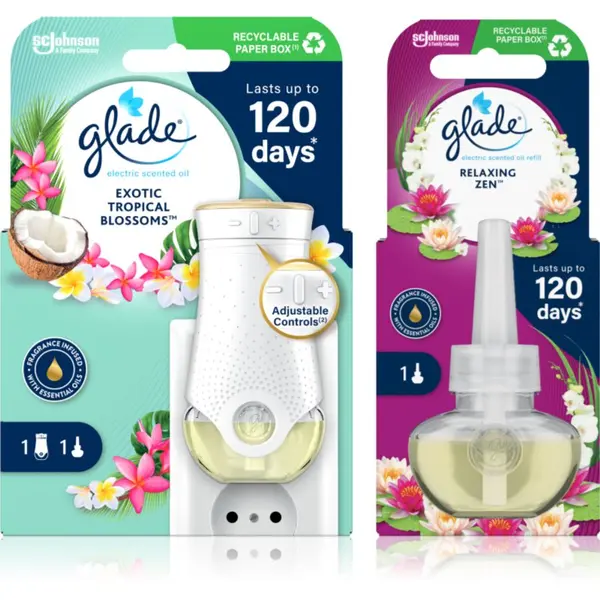 Glade GLADE Electric scented oil Exotic Tropical Blossom + Relaxing Zen изгодна опаковка 3 бр.