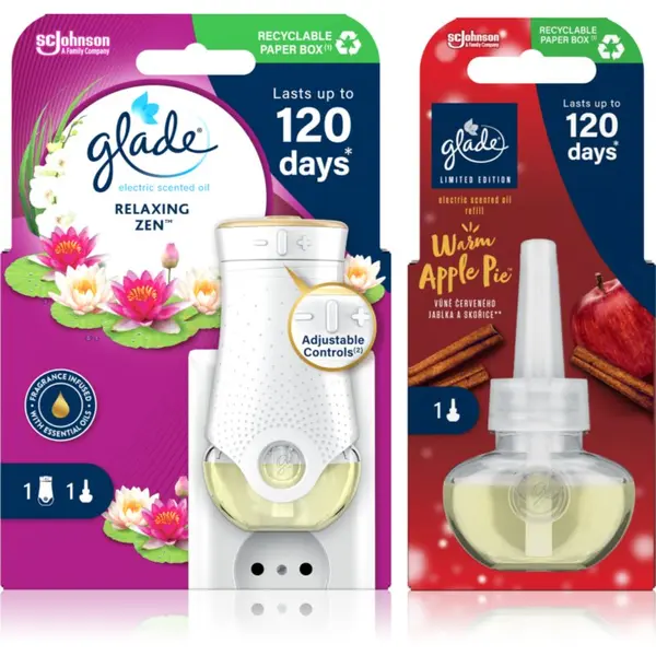 Glade GLADE Electric scented oil Relaxing Zen + Warm Apple Pie изгодна опаковка 3 бр.