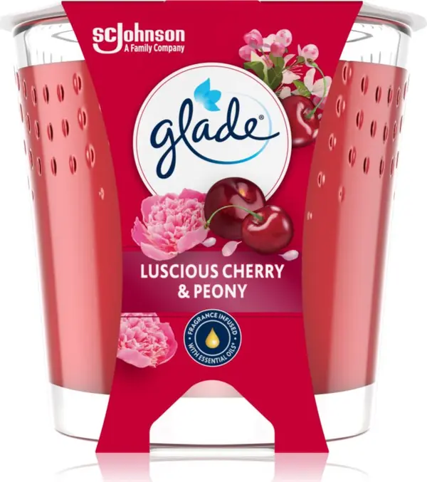 Glade GLADE Luscious Cherry & Peony ароматна свещ 112 гр.