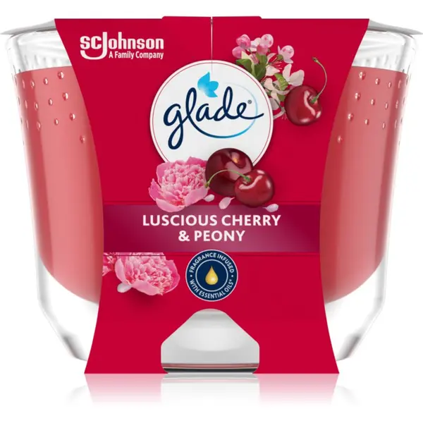 Glade GLADE Luscious Cherry & Peony ароматна свещ 204 гр.
