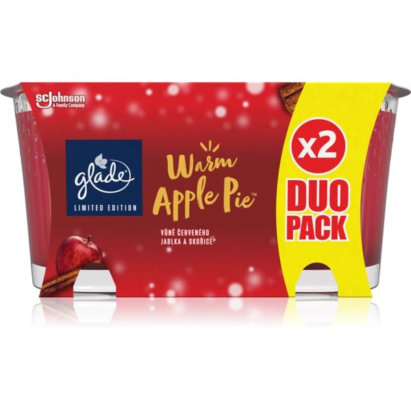 Glade GLADE Warm Apple Pie ароматна свещ дуо аромати Apple, Cinnamon, Baked Crisp 2x129 гр.