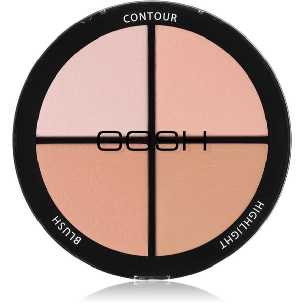 Gosh Gosh Contour'n Strobe палитра за контуриране и озаряване цвят 001 Light 15 гр.