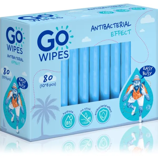 GoWipes GoWipes Anti-Bacterial Effect освежаващи мокри кърпички с антибактериално действие 10x8 бр.