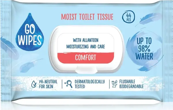 GoWipes GoWipes Comfort влажна тоалетна хартия за чувствителна кожа 44 бр.