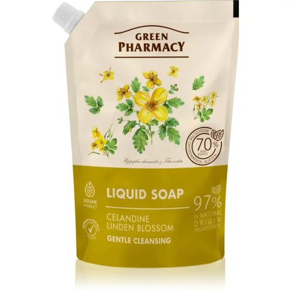 Green Pharmacy Green Pharmacy Celandine & Linden течен сапун за ръце пълнител 460 мл.