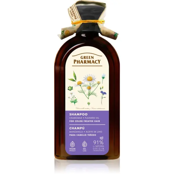 Green Pharmacy Green Pharmacy Chamomile & Linseed Oil Shampoo грижовен шампоан за боядисана коса 350 мл.