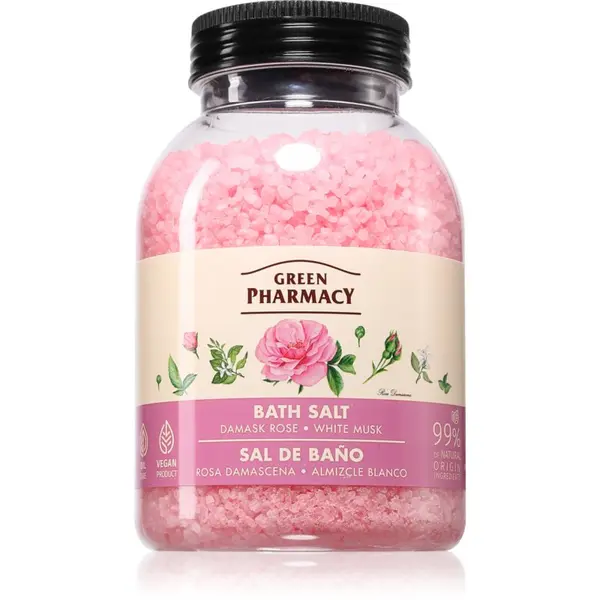 Green Pharmacy Green Pharmacy Damask Rose & White Musk Bath Salt сол за релаксираща вана 1000 гр.