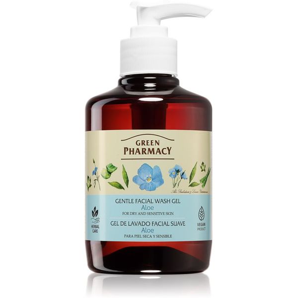 Green Pharmacy Green Pharmacy Face Care Aloe лек почистващ гел за чувствителна кожа на лицето 270 мл.