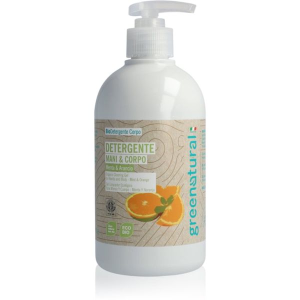 Greenatural Greenatural Liquid Soap течен сапун за ръце и тяло Mint and Orange 500 мл.