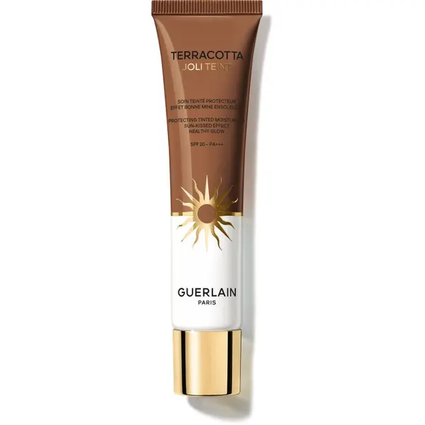 GUERLAIN GUERLAIN Terracotta Joli Teint Protecting Tinted Moisturizer озаряващ фон дьо тен за естествен вид SPF 20 цвят 50 Bronze 30 мл.