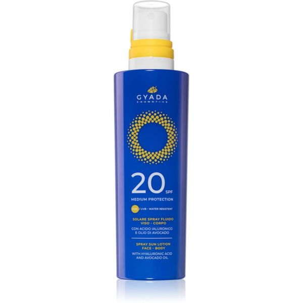 Gyada Cosmetics Gyada Cosmetics Solar Medium Protection защитен спрей за лице и тяло SPF 20 200 мл.