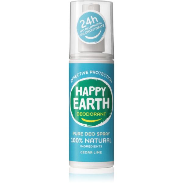 Happy Earth Happy Earth 100% Natural Deodorant Spray Cedar Lime дезодорант 100 мл.
