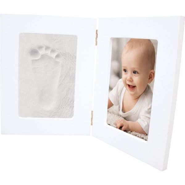 Happy Hands Happy Hands Double Frame комплект за отпечатъци на бебето White 36,7 cm x 23,7 cm