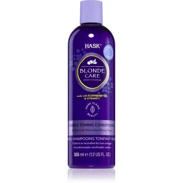 HASK HASK Blonde Care Purple Shampoo балсам за руса коса неутрализиращ жълтеникавите оттенъци 355 мл.