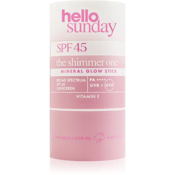 hello sunday hello sunday the shimmer one mineral glow stick минерална защитна пръчица за чувствителни места SPF 45 20 гр.