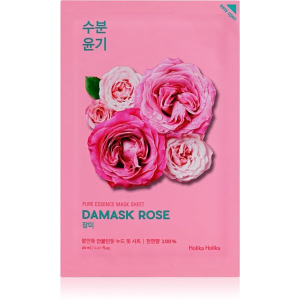 Holika Holika Holika Holika Pure Essence Damask Rose платнена маска с хидратиращ и ревитализиращ ефект 20 мл.
