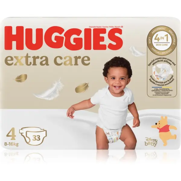 Huggies Huggies Extra Care Size 4 еднократни пелени 8-16 kg 33 бр.
