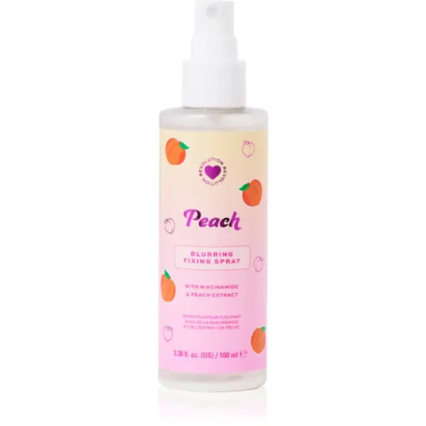 I Heart Revolution I Heart Revolution Peach Mattifying Fixing Spray матиращ и фиксиращ спрей върху фон дьо тен цвят Peach 100 мл.