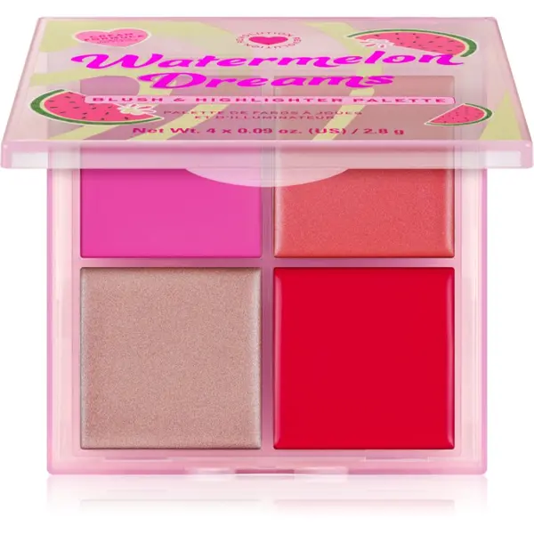 I Heart Revolution I Heart Revolution Watermelon Dreams Blush & Highlighter Quad палитра с хайлайтъри и ружове 4x2.8 гр.