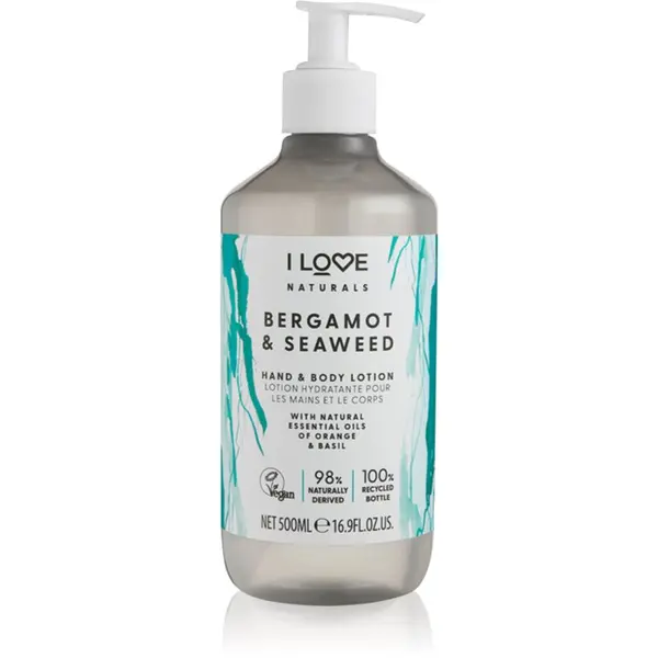 I Love I Love Naturals Bergamot & Seaweed мляко за ръце и тяло 500 мл.