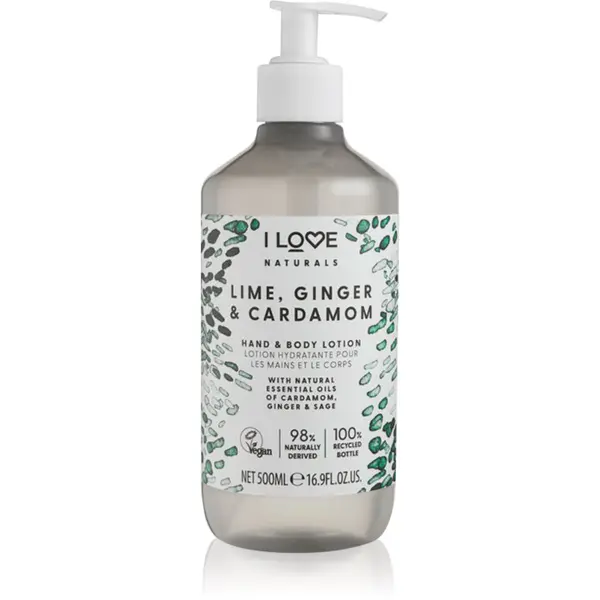 I Love I Love Naturals Lime, Ginger & Cardamom тоалетно мляко за тяло 500 мл.