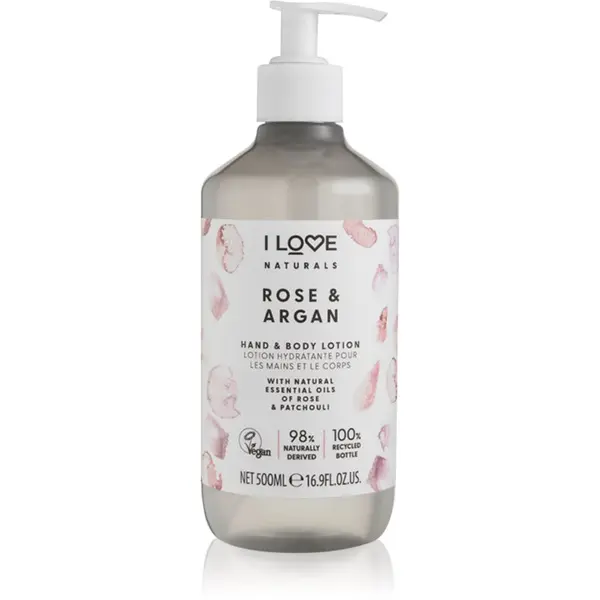 I Love I Love Naturals Rose & Argan тоалетно мляко за тяло 500 мл.