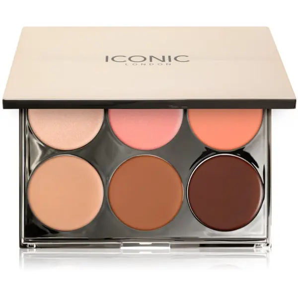ICONIC London ICONIC London Multi-Use Cream Blush Bronze and Highlight Palette мултифункционална палитра за лице 6x3.2 гр.