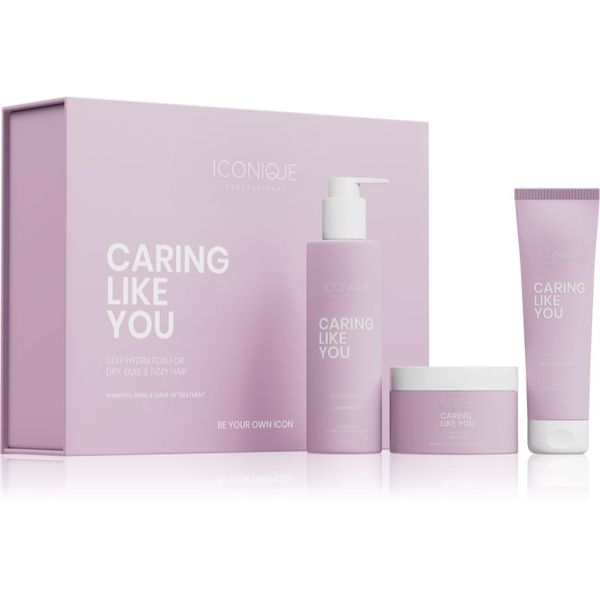 ICONIQUE Professional ICONIQUE Professional CARING LIKE YOU Deep Hydration Set: Shampoo 250 ml, Leave-in treatment 150 ml, комплект за суха и увредена коса