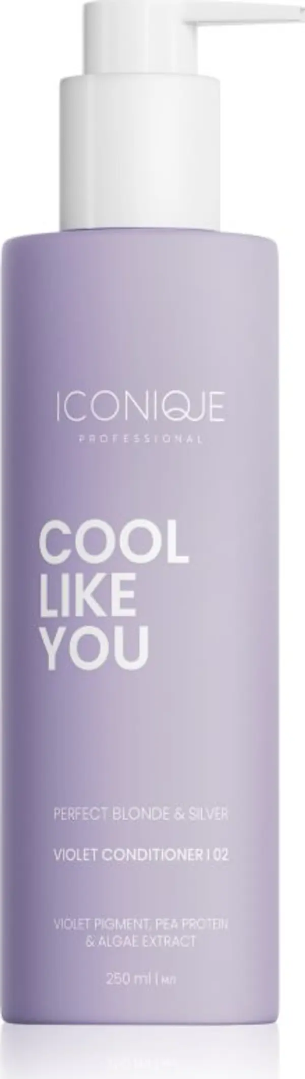 ICONIQUE Professional ICONIQUE Professional COOL LIKE YOU Perfect Blonde & Silver Violet балсам неутрализиращ жълтеникавите оттенъци 250 мл.