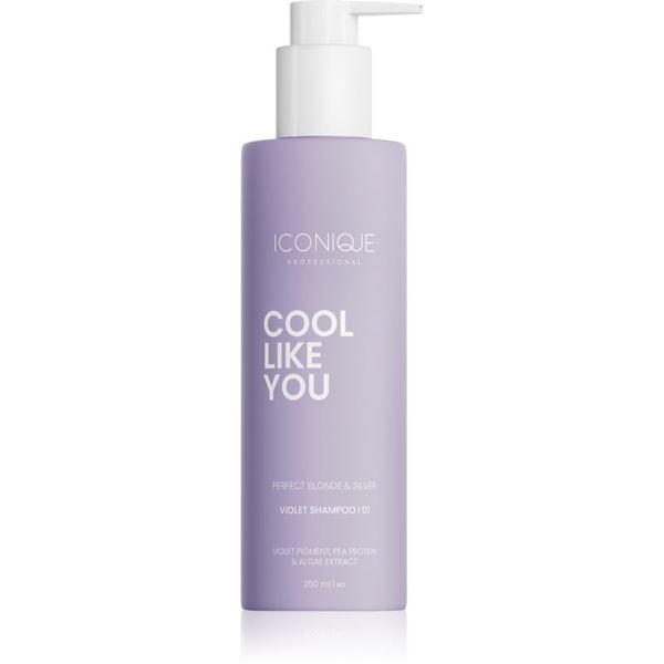 ICONIQUE Professional ICONIQUE Professional COOL LIKE YOU Perfect Blonde & Silver Violet шампоан, неутрализиращ жълтите нюанси 250 мл.