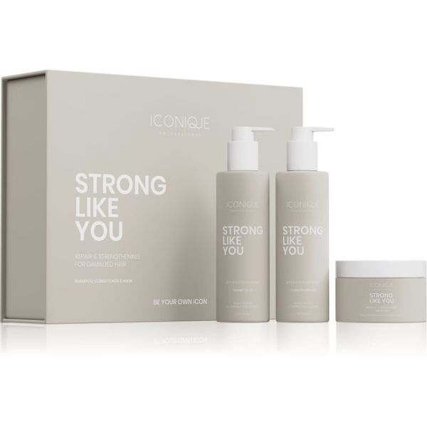 ICONIQUE Professional ICONIQUE Professional STRONG LIKE YOU Repair & Strengthening Set: Shampoo 250 ml, conditioner 250 ml комплект за увредена коса