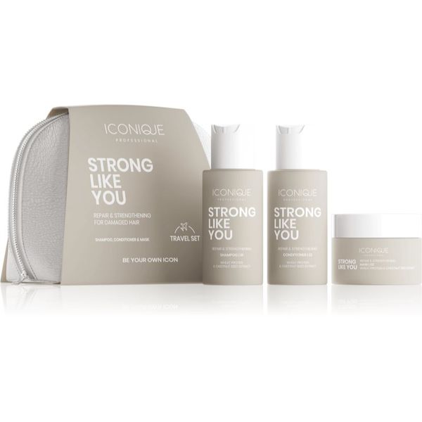 ICONIQUE Professional ICONIQUE Professional STRONG LIKE YOU Repair & Strengthening Set: Shampoo 70 ml, conditioner 70 ml & комплект за пътуване за увредена коса