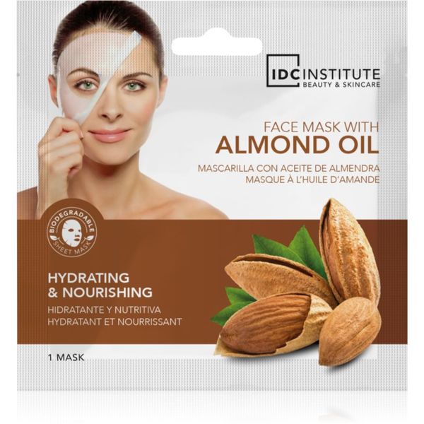 IDC INSTITUTE IDC Institute Almond Oil Платнена маска за лице за еднократна употреба 1 бр.