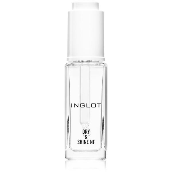 Inglot Inglot Dry & Shine NF горен лак за нокти, ускоряващ изсъхването на лака с пипета 9 мл.