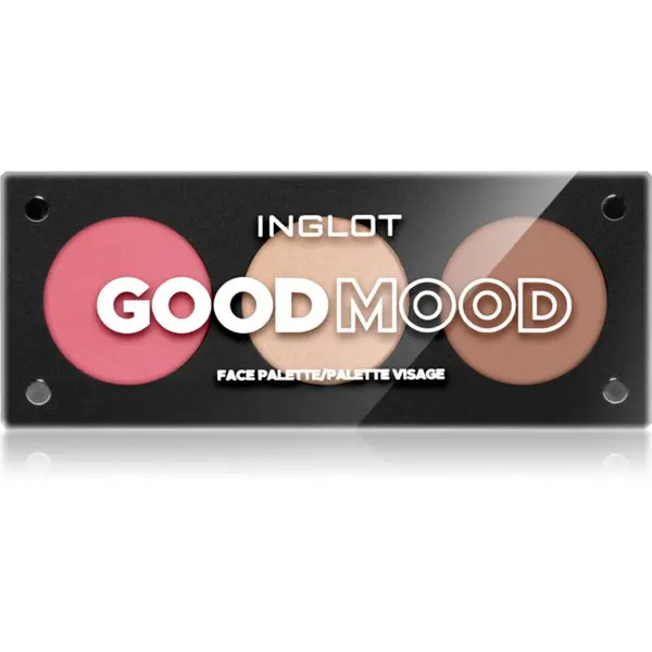 Inglot Inglot Face Palette хайлайтър, бронзър и руж цвят Good Mood 7.2 гр.
